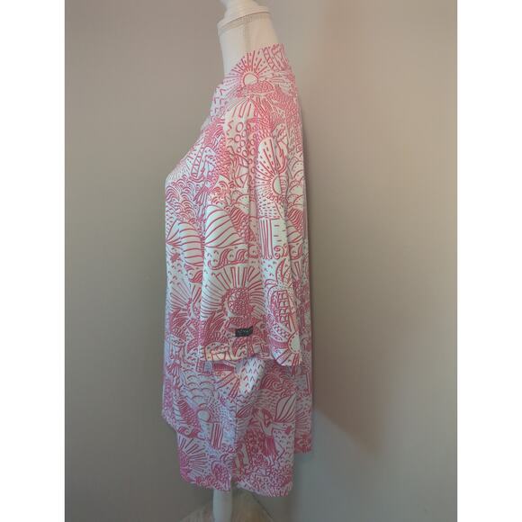 Yatta Golf tropical sporty red pink white polo 4xl shirt NWT - Picture 5 of 8